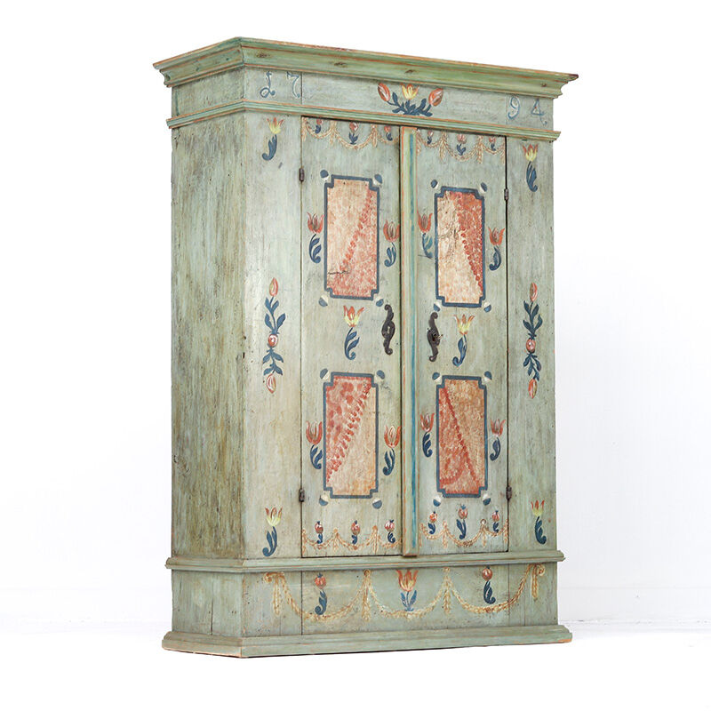 Cabinet de mariage peint, art populaire de ferme, 1794