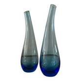 Paire de vases bulbes en verre soufflé 