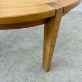Old extendable table in solid elm from the 70s/80s, Maison Regain Vintage design