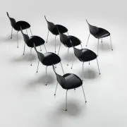Arne Jacobsen set of eight 3107 Butterfly dining chairs Fritz Hansen Denmark 1967