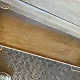 Vintage chest of drawers in wood and golden brass handles
