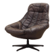 Leather swivel armchair, Danish design, 1960s, designer: H.W. Klein, manufacture: Bramin