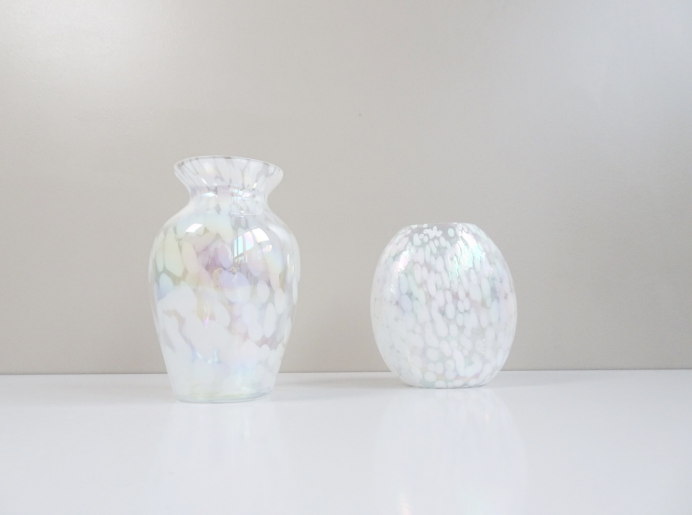 Glass vase iridescent, 80s