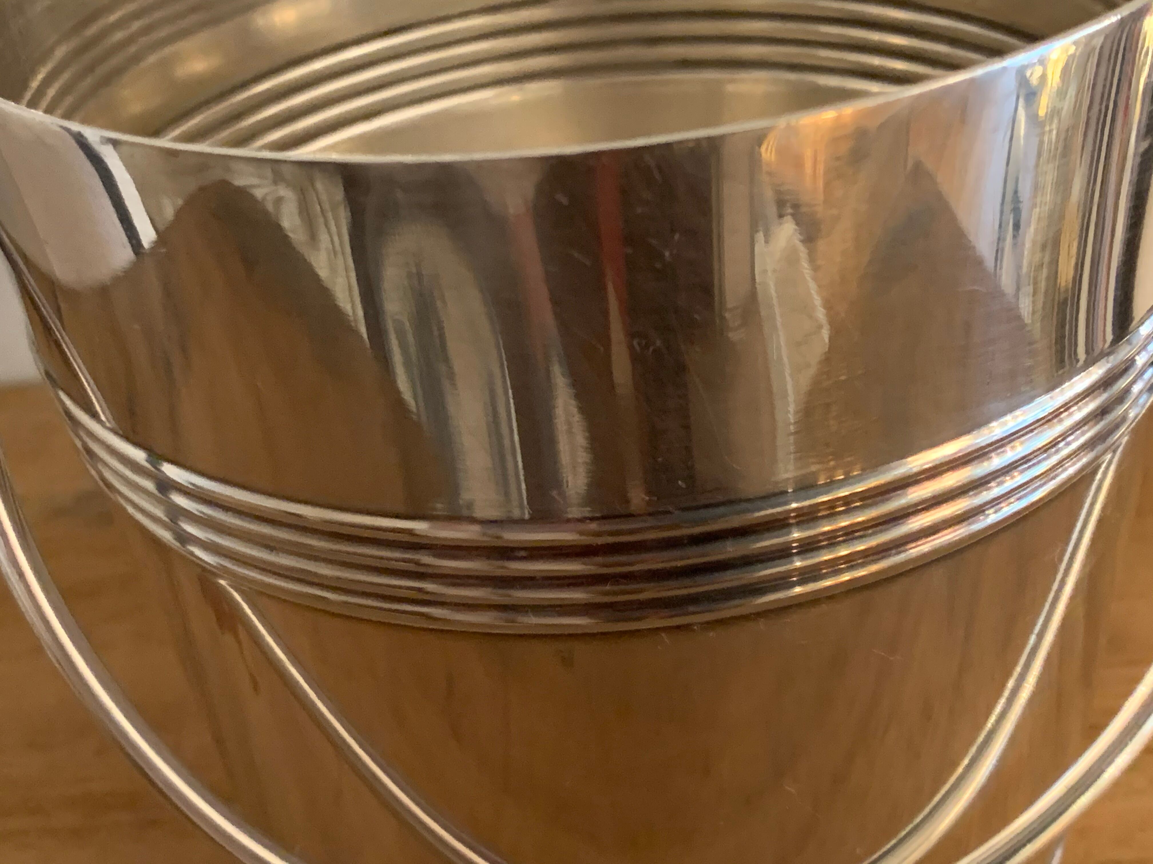 Gallia Christofle 1940 silver metal ice bucket