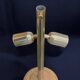 Large vintage lamp base in solid wood and chrome metal