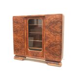 Large vintage burl walnut Art Deco cabinet made in the 1930s