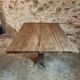 Table ancienne en chêne massif sur piètement en fonte – France, XVIIIe sièc