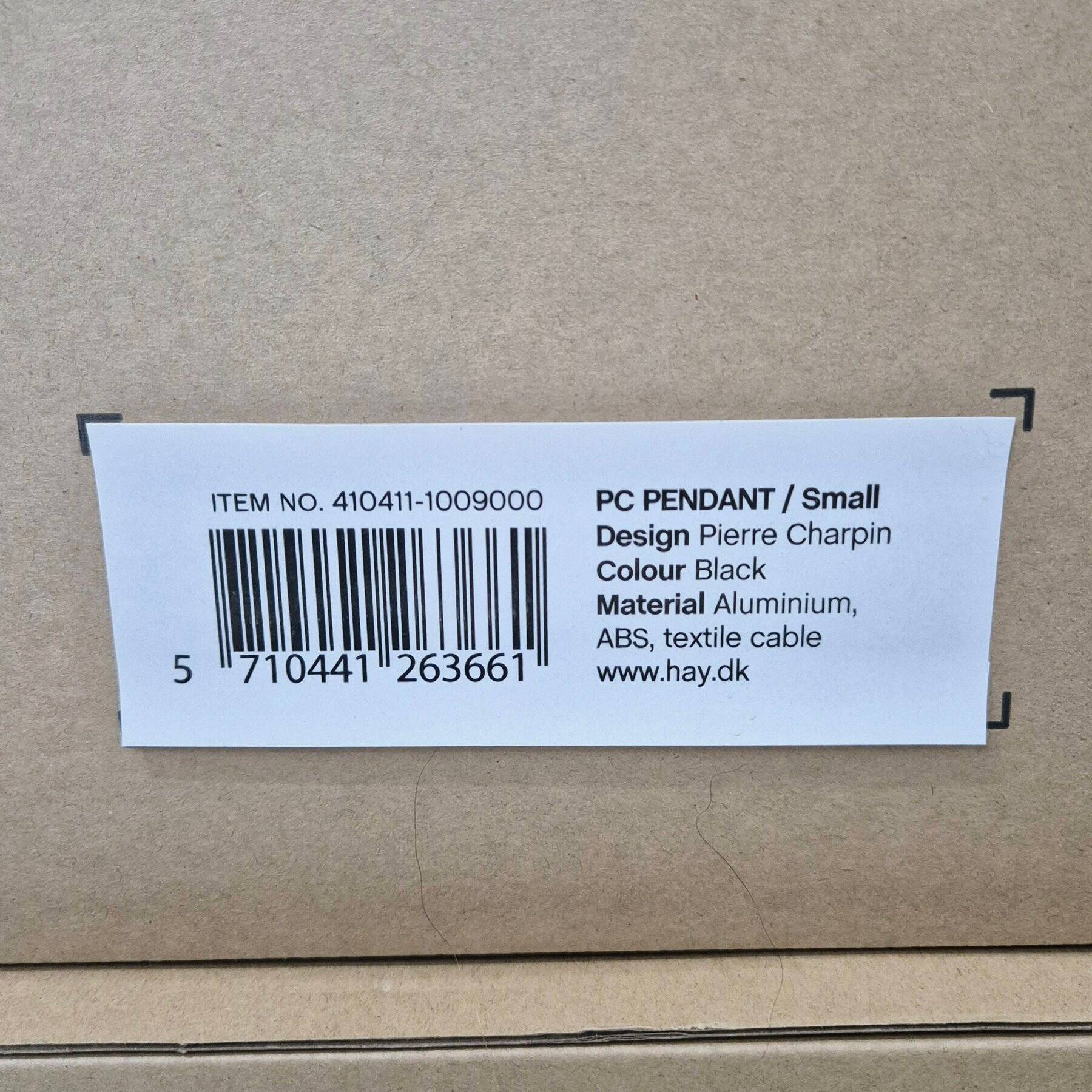 HAY PC Pendant S, Pierre Charpin, matte black