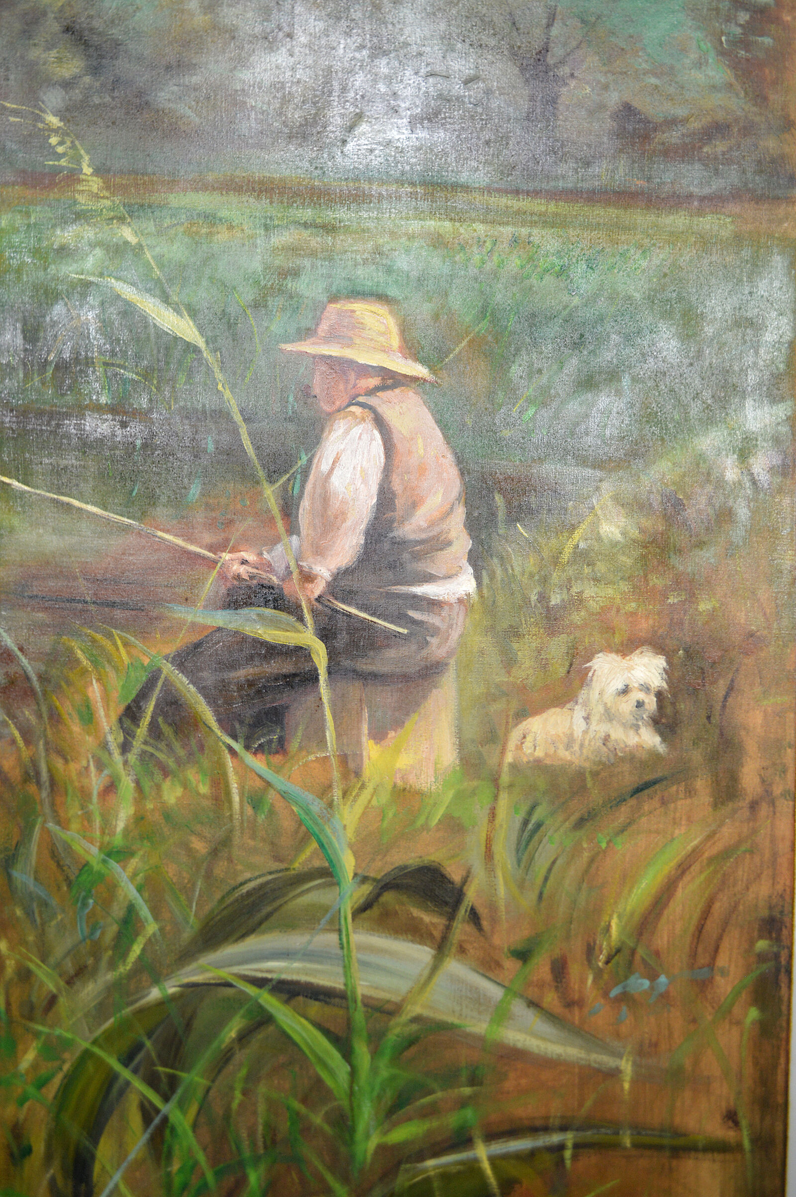 Post-impressionist painted screen by Charles Frechon, France, 1894