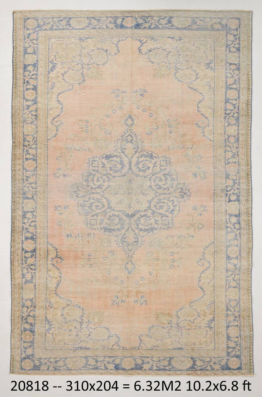 7x10 Rug For Living Room Vintage Rug, 204x310Cm