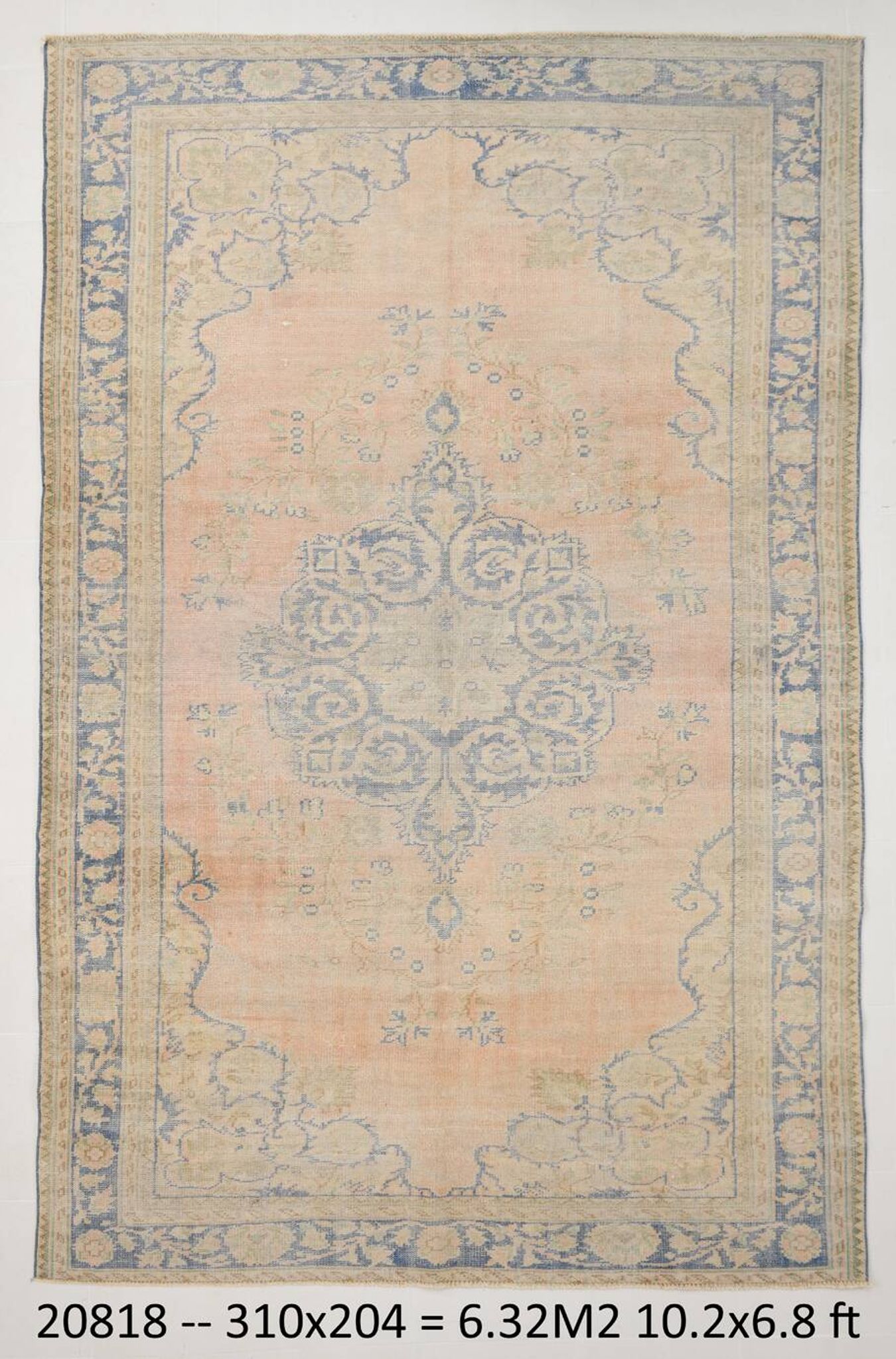 7x10 Rug For Living Room Vintage Rug, 204x310Cm