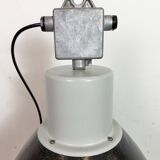 Large Industrial Enamel Factory Pendant Lamp with Glass Cover, 1960s