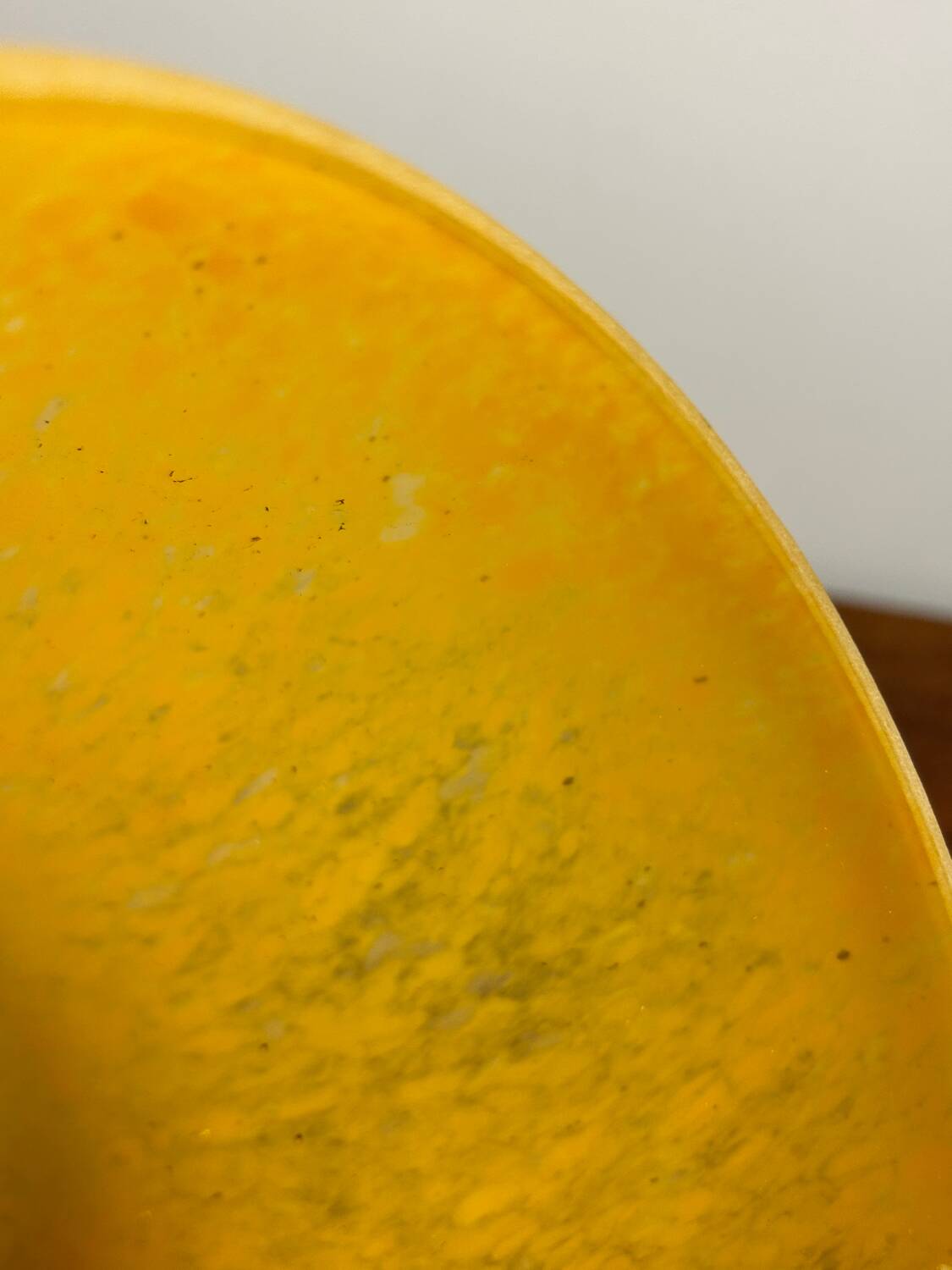 Vintage yellow frosted glass vase