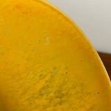 Vintage yellow frosted glass vase