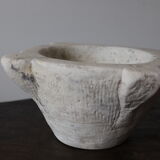 Antique white marble mortar
