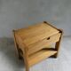 Simat France solid elm bedside table, 1980s