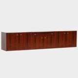 Rosewood wall mounted floating sideboard / TV cabinet / bookcase wall system unit, 1960s