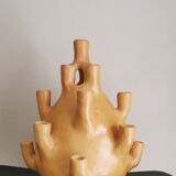 Tamgroute terracotta candlestick vase