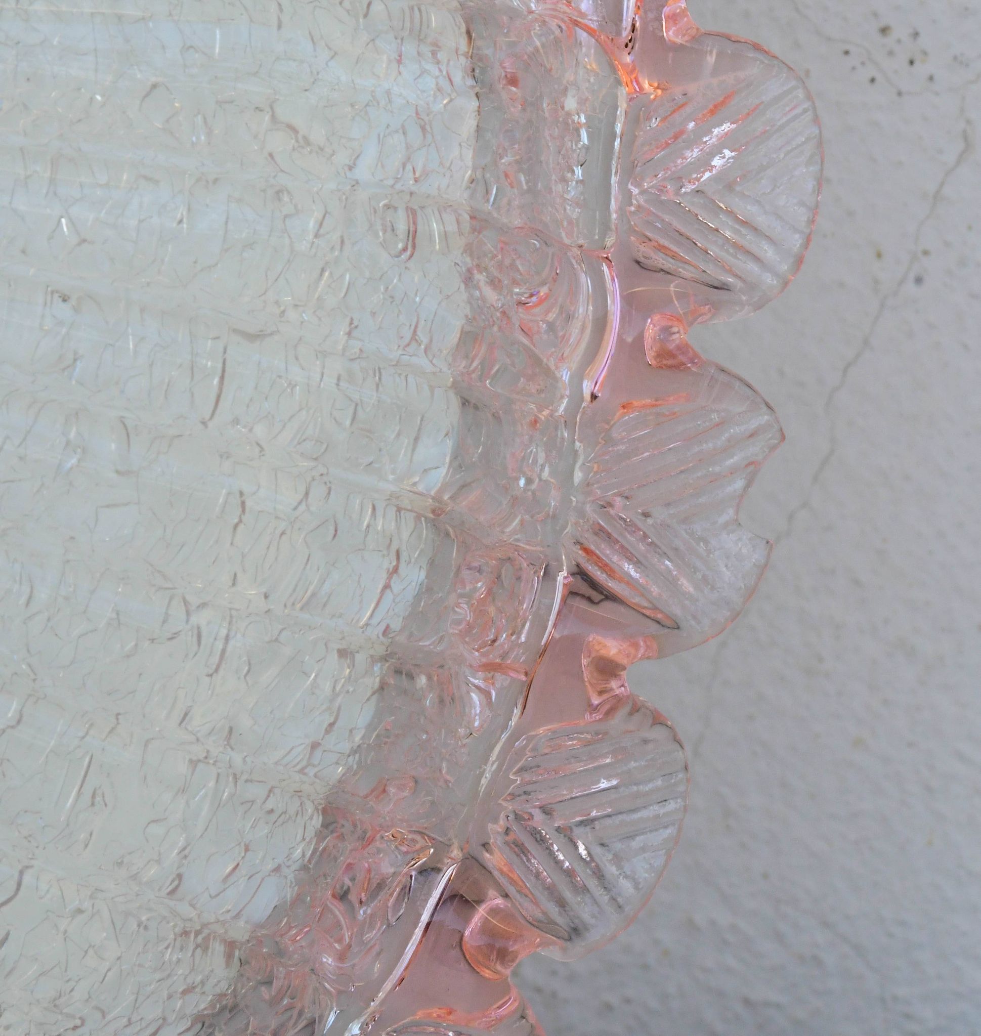 Precious Italian pink Murano glass ceiling fixture, Murano, 1970