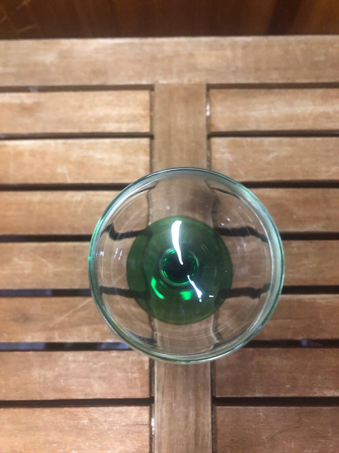 Set of 6 alsace balloon wine glasses vintage green glass