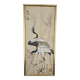 Antique Japanese Silk Painting - The Two Cranes
