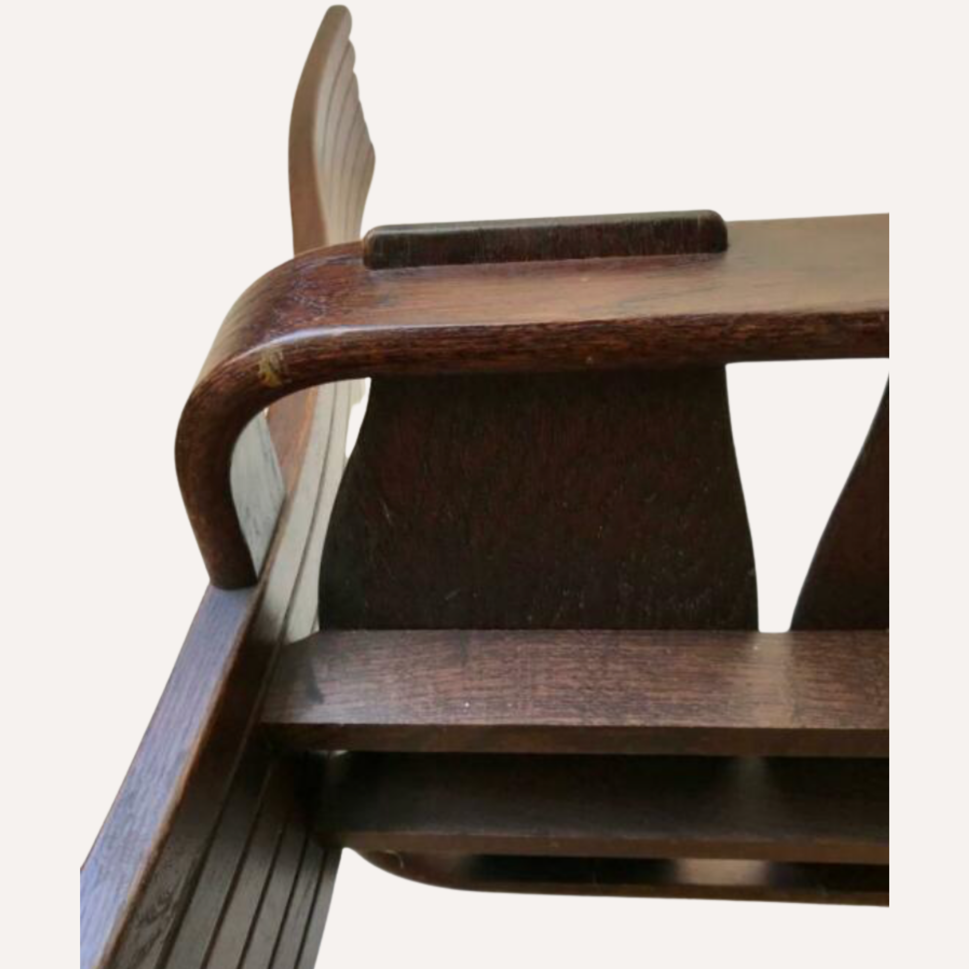 Steam bent Arts and Crafts oak organic shaped revival chair, 1960s - 1970s