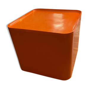 Table roulante carré - plastique orange