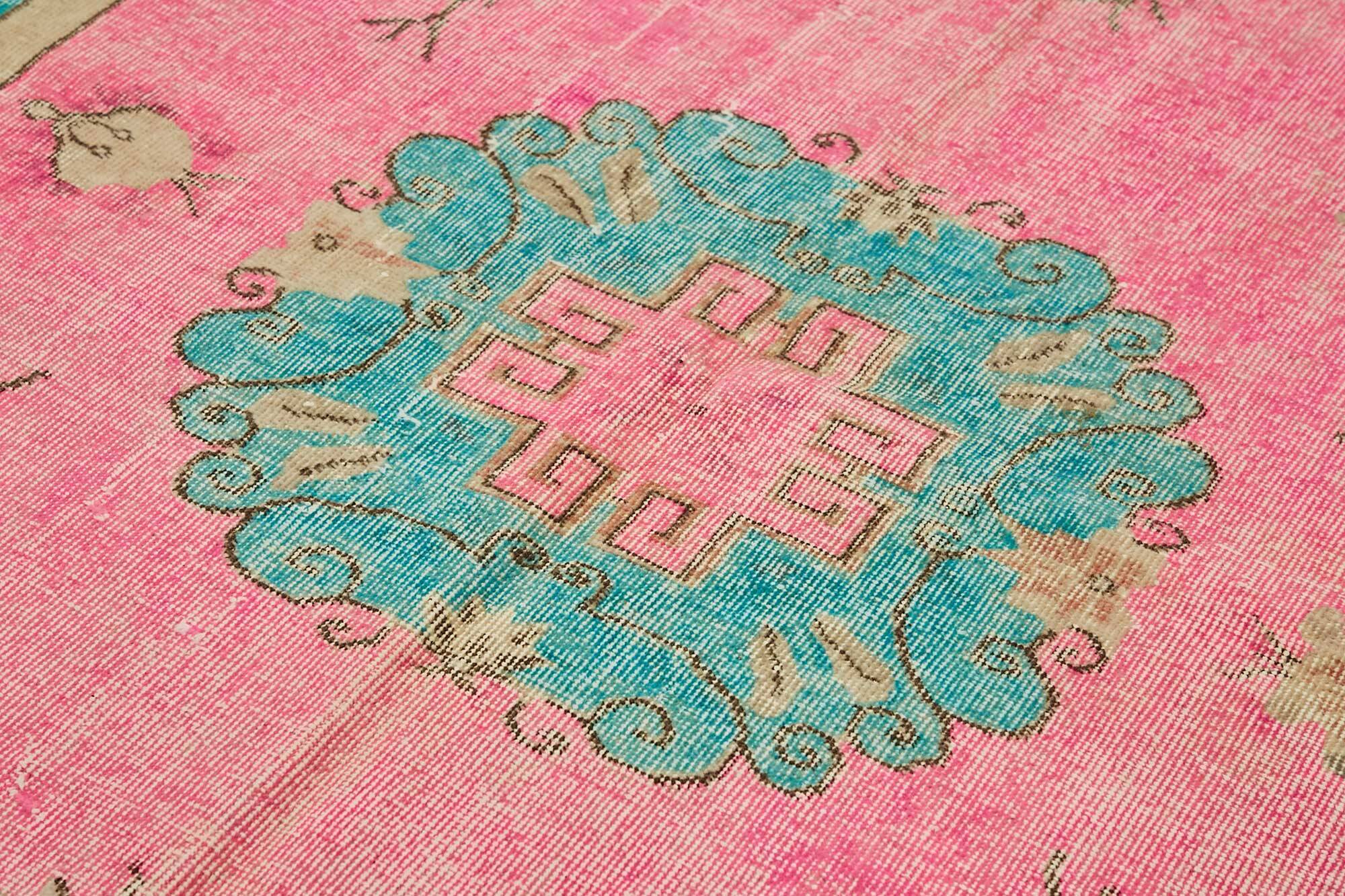 Overdyed Wool Vintage Handmade Carved Rug 176 cm x 271 cm