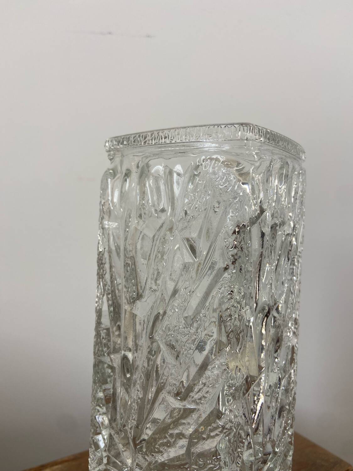 Vintage rectangular glass vase