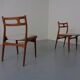 Model 138 Teak & Kvadrat Hallingdal Dining Chairs by Johannes Andersen for Uldum Møbelfabrik, Denmark, 1960s, Set of 2
