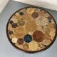 Round Ceramic and Oak Coffee Table by Tue Poulsen for Haslev Møbelsnedkeri, Denmark, 1963