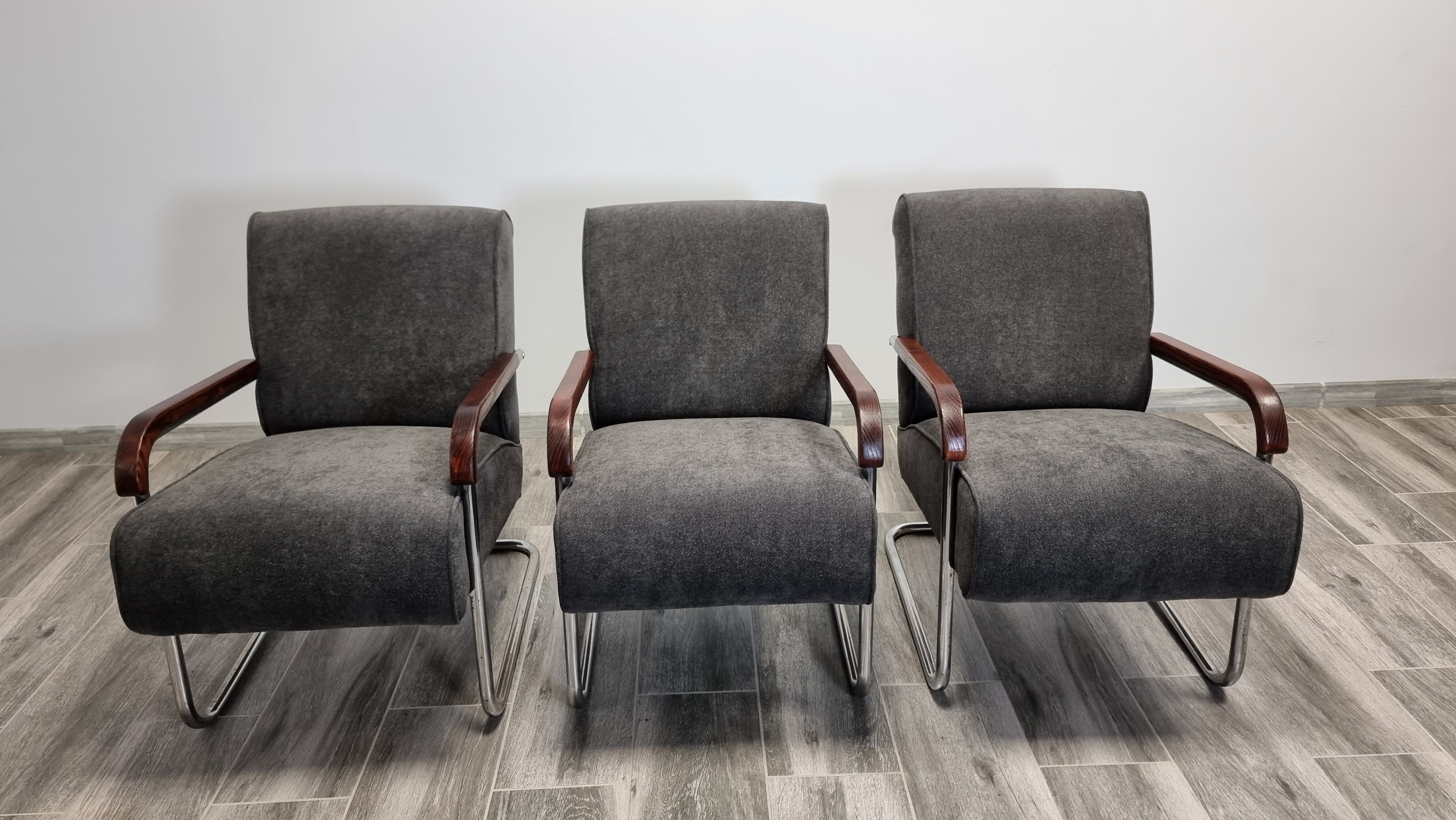 Tubular Armchairs by Anton Lorenz for Ton