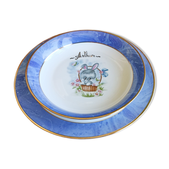 2 plates in Limoges porcelain - Porcelaine d'Art