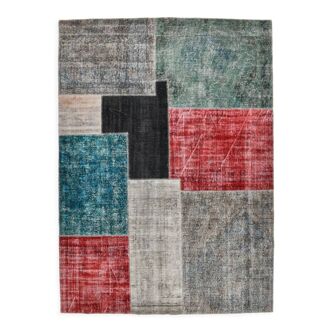 7x10 distressed multciolor vintage rug 301x220cm