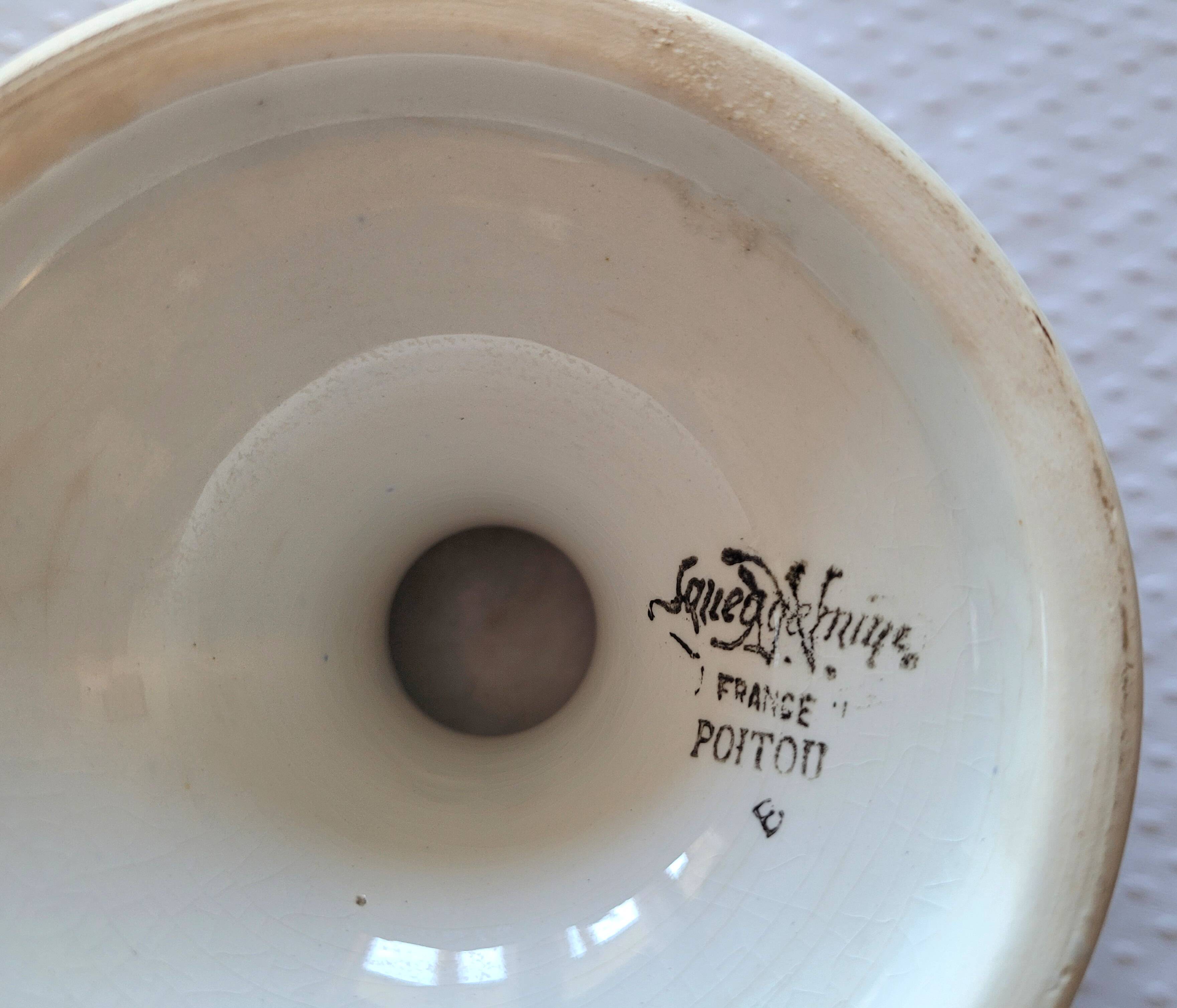 Cake dish with stand Sarreguemines model Poitou