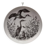 Vintage wall plate with herons