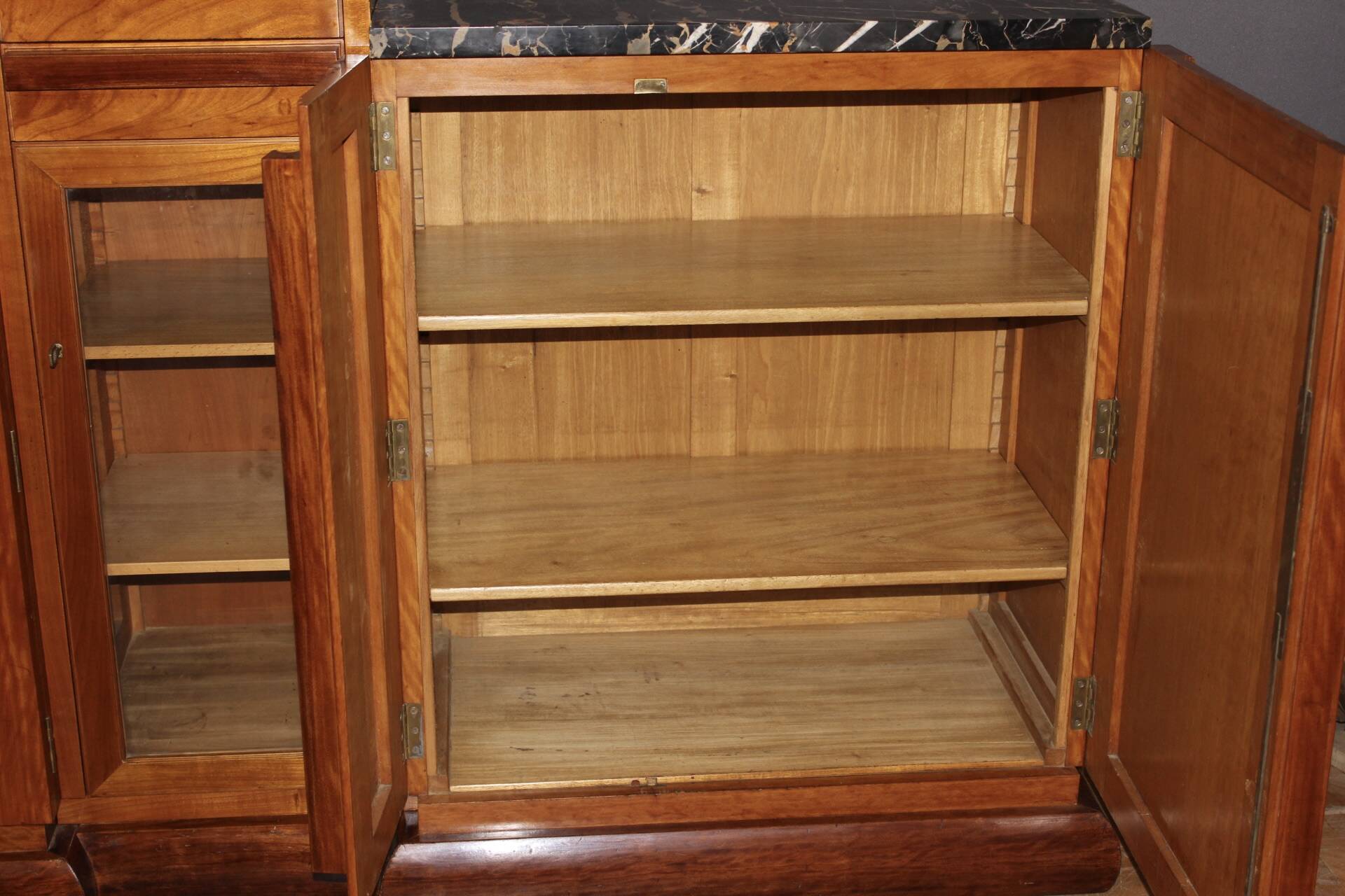 Art Deco mahogany enfilade, attributed to André Sornay around 1930.