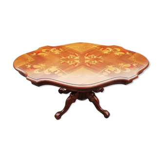 Coffee table with marquetry top