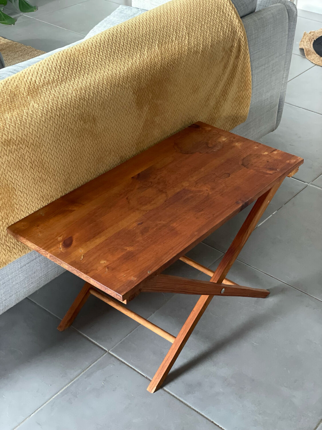 Rectangular wooden coffee table