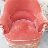 Paire de fauteuils crapaud velours