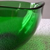 Vintage emerald green salad bowl made in France.