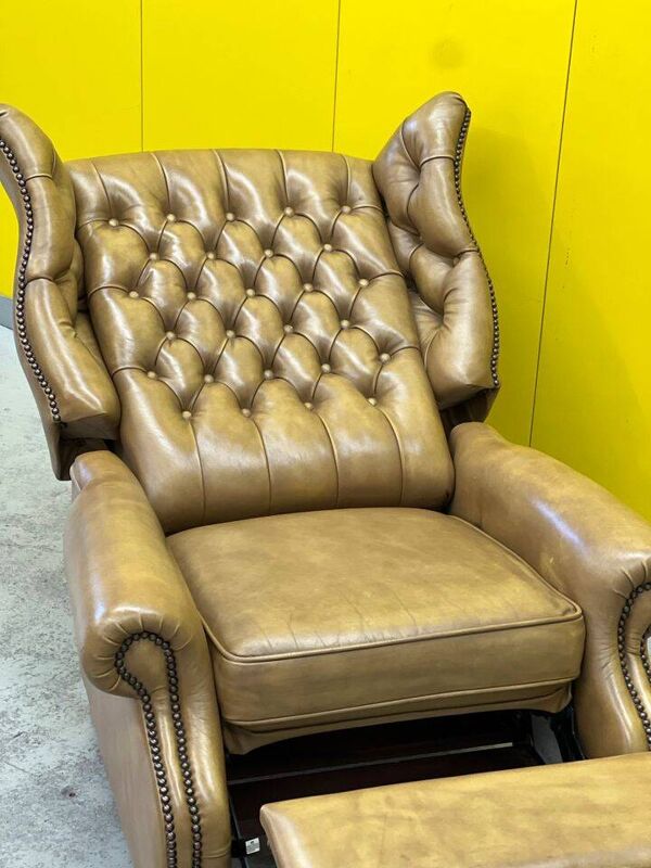 Fauteuil inclinable Chesterfield Vintage fait à la main