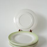 Set of 6 Tie & Dye green dessert plates, 1960