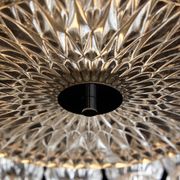 Glass and chrome chandelier