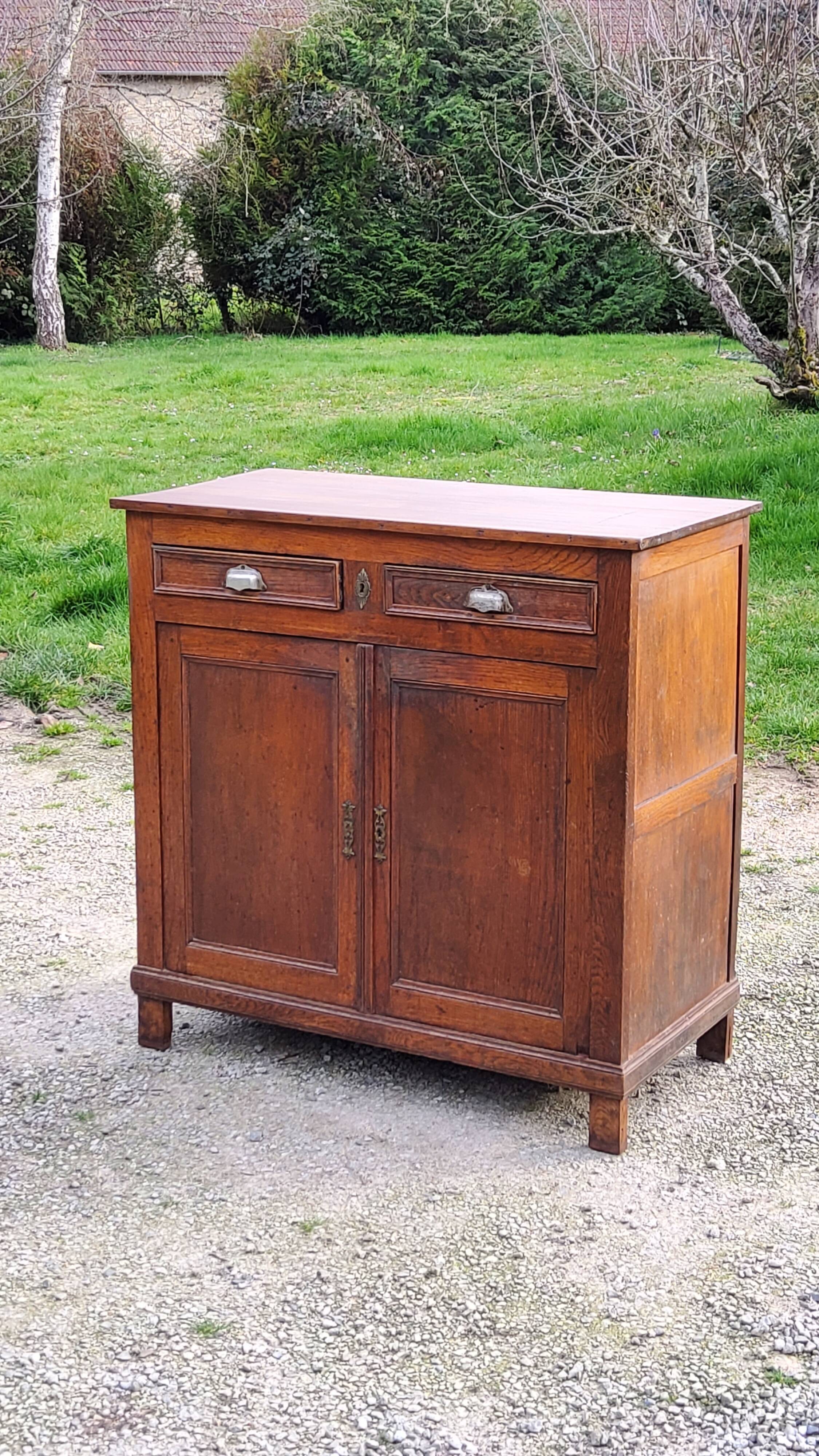 Parisian sideboard in solid oak and solid poplar early 20th century