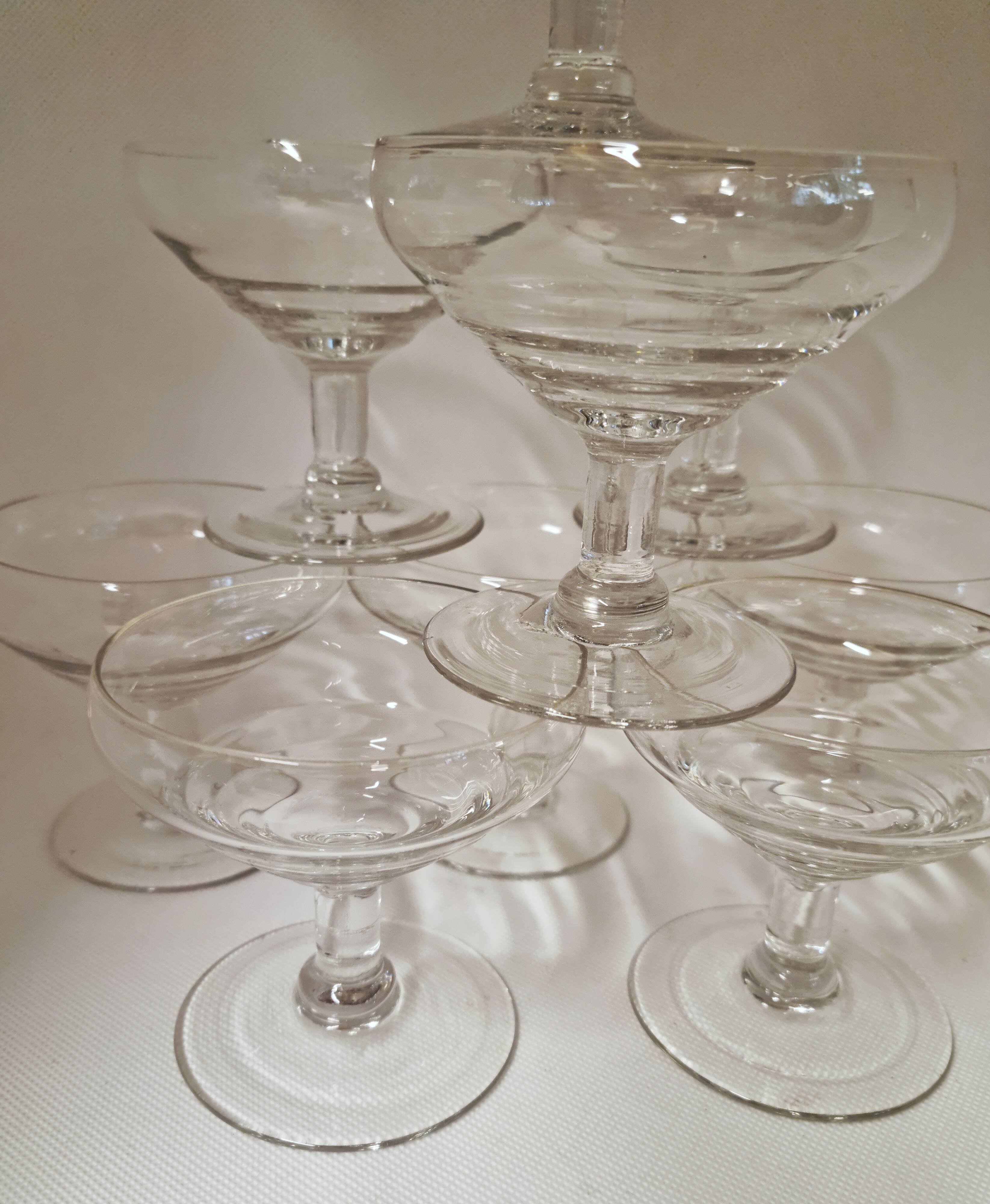 Lot 9 art deco champagne glasses