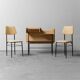 Console in legno 2 sedie in tessuto anni ’60 vintage modernariato