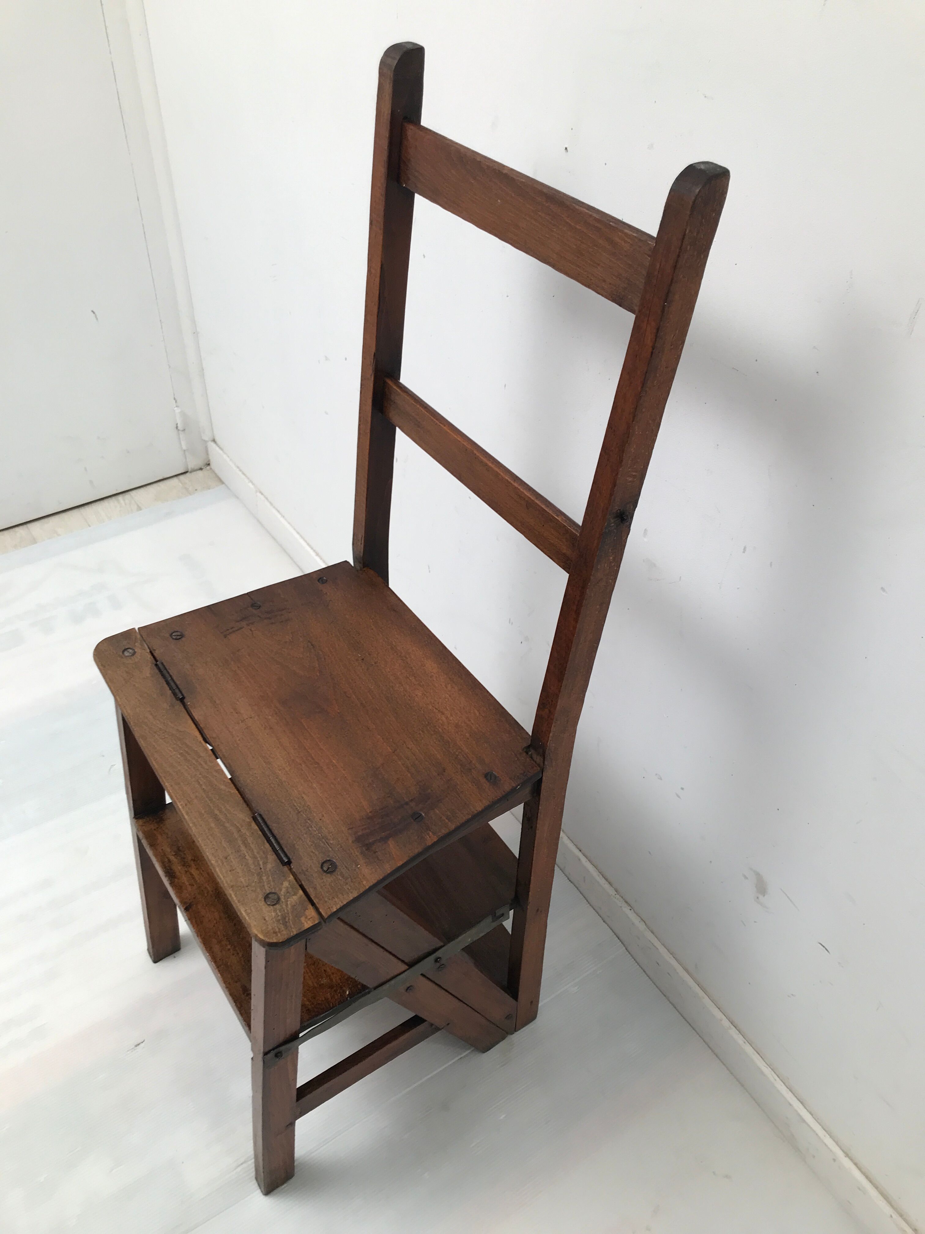 Vintage bookcase stepladder chair