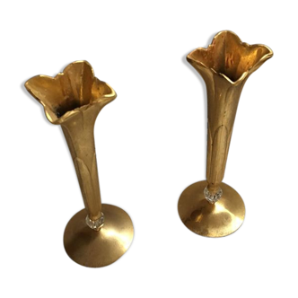 Pair of candlesticks Scandinavian style in the shape of lilies