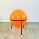 Large Space Age Tripod Sphere Floor Lamp In Orange By Unknown Designer, Around 1960S